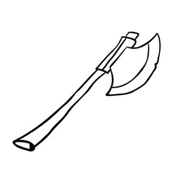 Black and white axe Stock Illustration