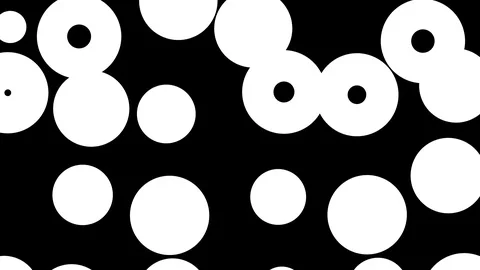 Black and white background of circles Stock Footage 125236426