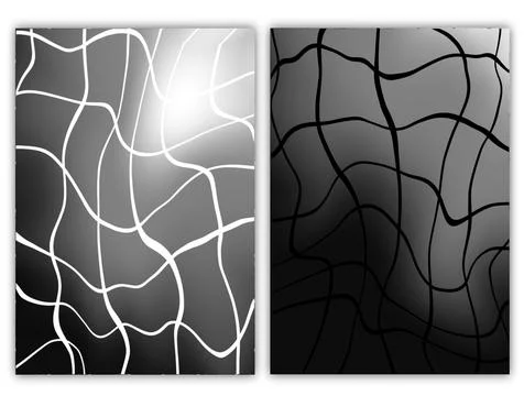 Black and white background for design curved lines Stock Illustration