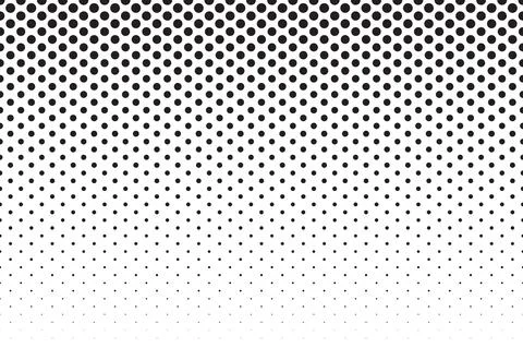 Black and white background with dot spot pattern. Seamless vector Illustratio Stock Illustration