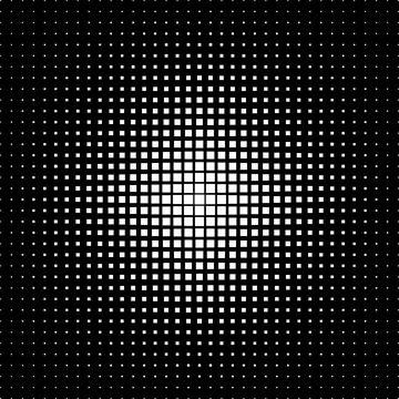 Black and white background with dotted halftone pattern. Abstract design Illustrazione stock