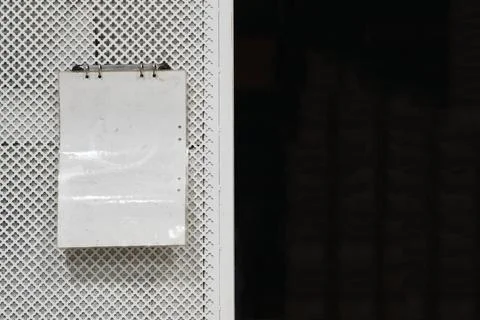 Black and white background, a folder hanging on a white background Stock Photos