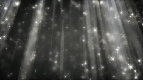 Black and white background glittering particles in light beams loop Stock Footage 10728485