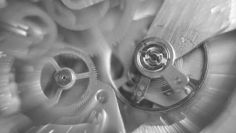 Black and white Background with metal cogwheels Stock Footage 101107161