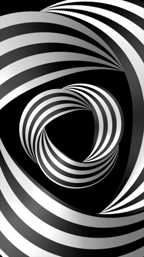 Black and white background with mobius stripes on a seamless loop Stock Footage 312641752