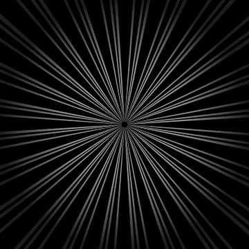 Black and white background with rays coming from the center Illustrazione stock