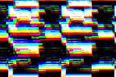 Black and white background realistic flickering, analog vintage TV signal Stock Illustration