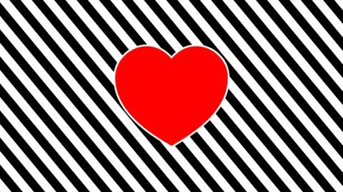 Black and white background with a red heart. Stock Illustration