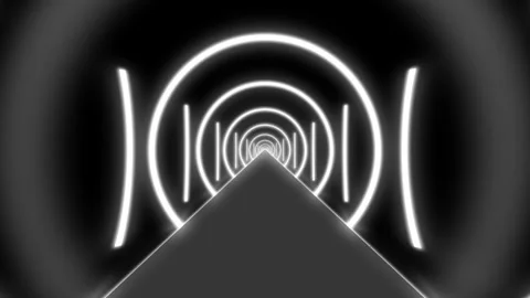 Black and white background with rings Stock Footage 252131009