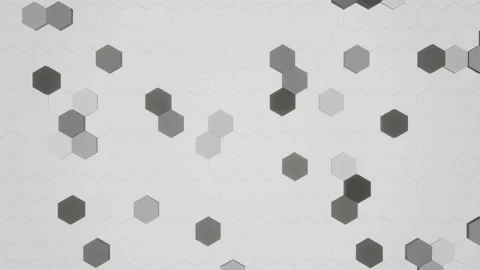 Black And White Background Video, Hexagon Motion Background Loop Stock Footage 232387205