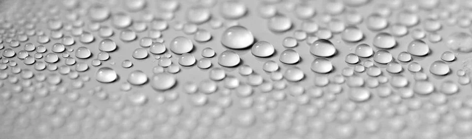 Black and white background. Water drops reflection macro Stock Photos