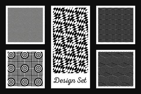Black and white backgrounds frames set vector design 库存插图