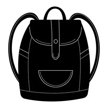 Black and white backpack Stock Illustration