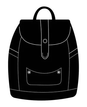 Black and white backpack Stock Illustration