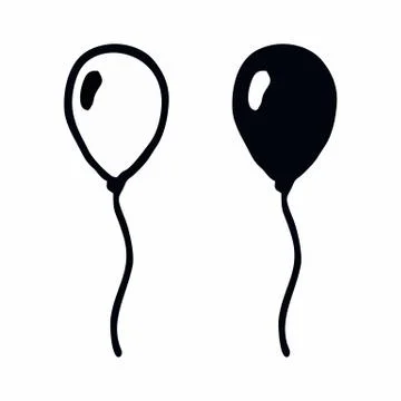 Black and white balloons Stock Illustration