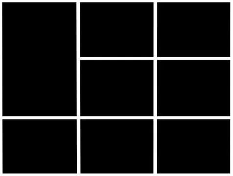 Black-and-white base frame for  collage creating Stock Illustration