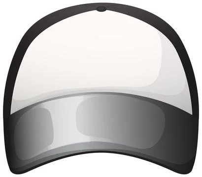 Black and White Baseball Cap Vector Illustration Stock Illustration