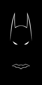 Black and white Batman image in illustrator on a Black background Illustrazione stock