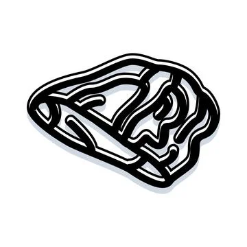 Black and white beef steak meat graphic Ilustración de archivo