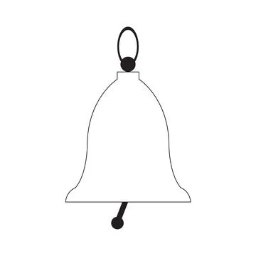 Black and White Bell Vector Illustration. Isolated Handbell Icon Stock Illustration