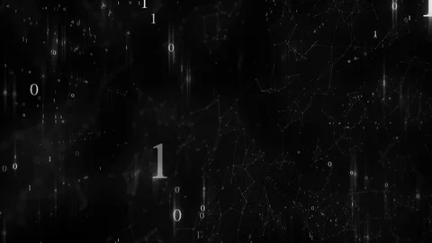 Black and white binary numbers cyberspace Vidéo 121909647