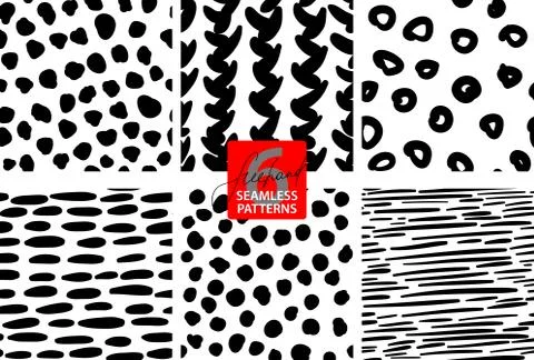 Black and white BLOB patterns Illustrazione stock