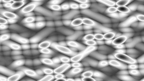 Black and white bokeh background flare shapes looks like liquid pipe or hearts Stock Footage 100546103