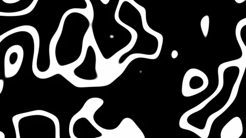 Black and White Bold Liquid Organic Morphing Loop Stock Footage 342344483