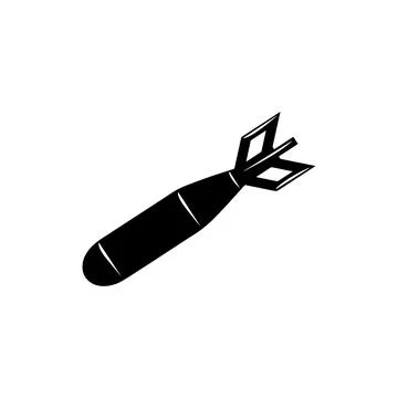 Black and white bomb. Vector icon design. Stock Illustration
