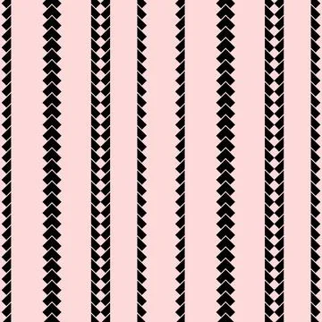 A black and white border patterns on a pink background Stock Illustration