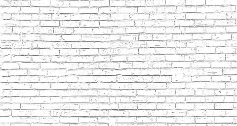 Black and White Brick Wall Texture Background with Weathered Stone Pattern Stock Illustration