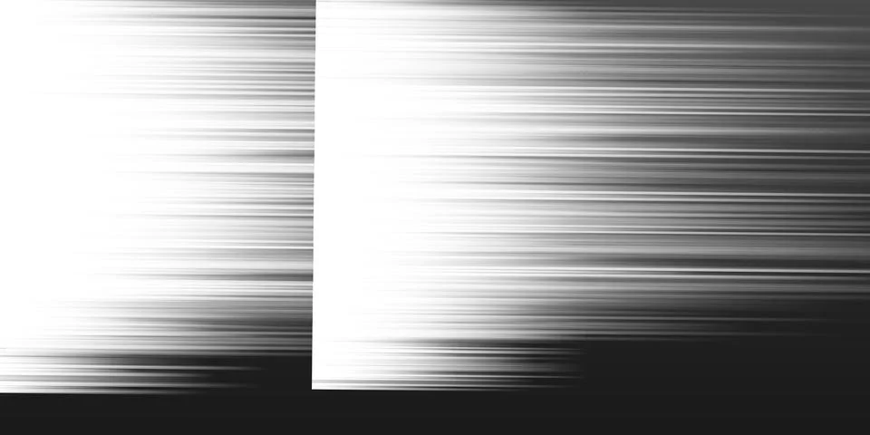 Black and White Bright Linear Striped Motion Blur Patterned Overlaying Rect.. Stock Illustration