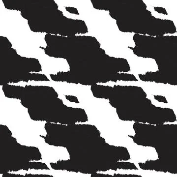Black and White Brush Stroke Fur Seamless Pattern イラスト素材