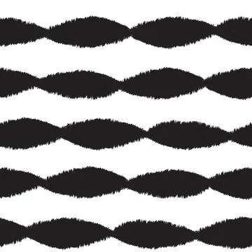 Black and White Brush Stroke Fur Seamless Pattern Stock Illustration