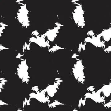 Black and White Brush Stroke Camouflage Abstract Seamless Pattern Background 스톡 일러스트