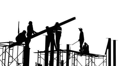 Black and white builders Stock Footage 10599929