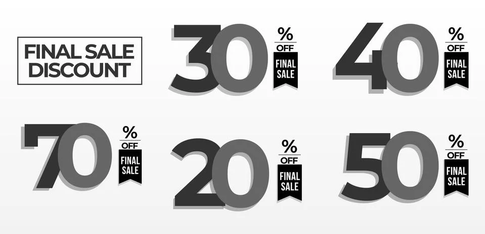 Black and white bundle element sale banner design Stock Illustration