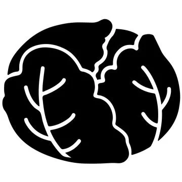 Black and White Cabbage Icon Stock Illustration