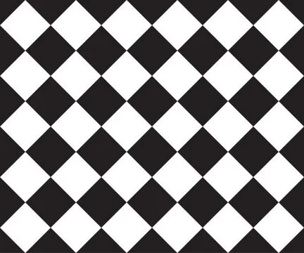 Black and white cage plaid. Ska background. Race flag. Vector seamless pattern Illustrazione stock