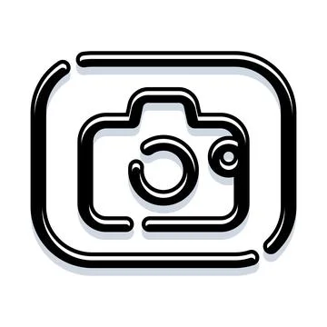 Black and white camera icon for photography application Stock Illustration