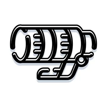 Black and white camera lens outline illustration Stockillustratie