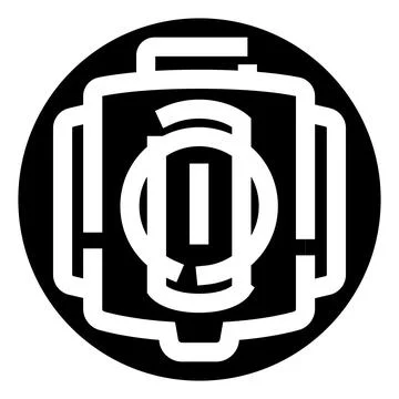 Black and white camera shutter aperture icon Stock Illustration