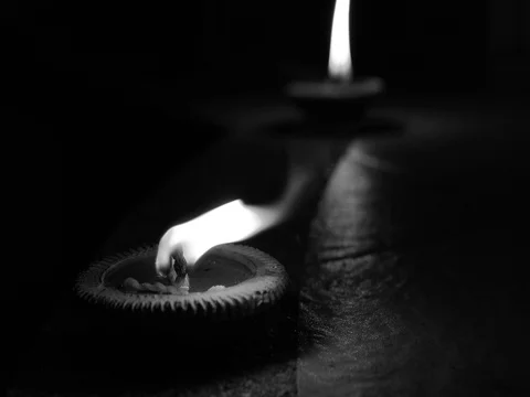 Black and white, candle light Stock Footage 81967030