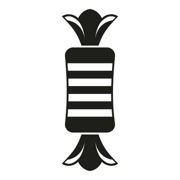 Black and white candy wrapper icon with stripes Stock Illustration
