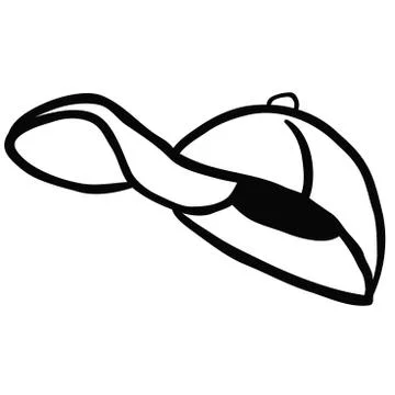 Black and white cap Stock Illustration
