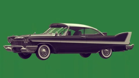 A black and white car isolated on green screen background Stock-Footage 336858356