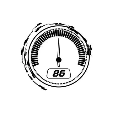 Black and white car speedometer gauge, vector illustration. Stock Illustration