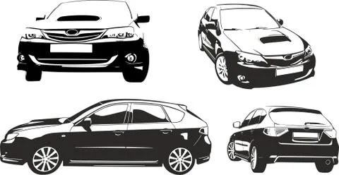 Black and white car vector ilustratiaon Stock Illustration