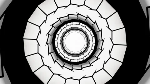 Black and white cartoon rotating circles... | Stock Video | Pond5