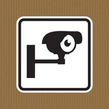 Black and White CCTV Security Camera Icon for Surveillance and Safety Stock Illustration